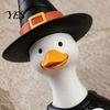 Windowsill Resin Statue Halloween Goose Figurine, Witch Hat Ornament, Cute Figurine Ghost for Tabletop Mantel Shelf Holiday Decoration Detailed