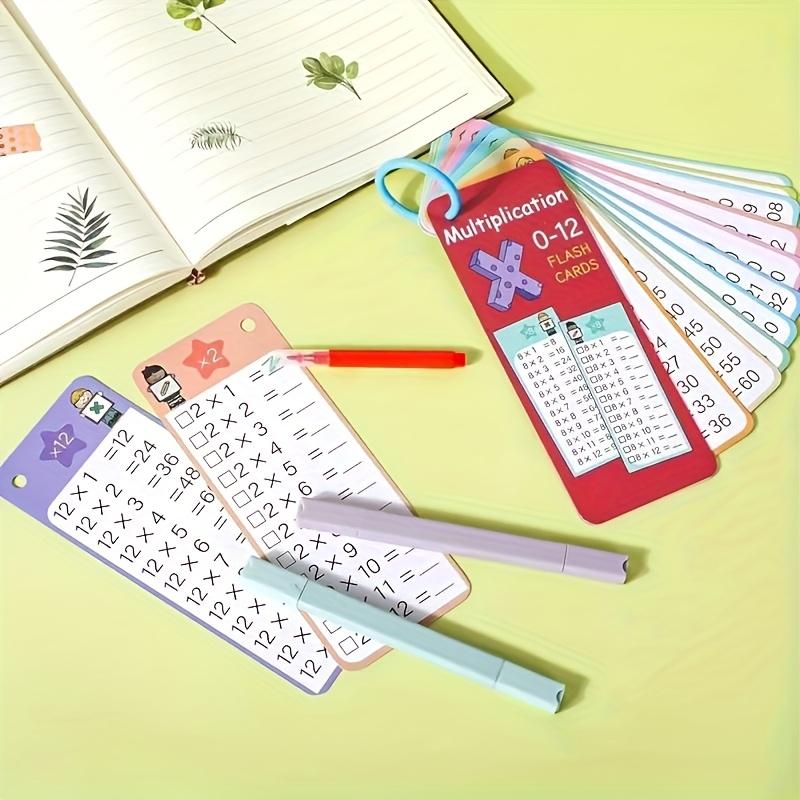 0-12 Multiplication Charts, Times Table Cards, Self Check Math Learning Tool, Mathematical Training, Teaching Aids