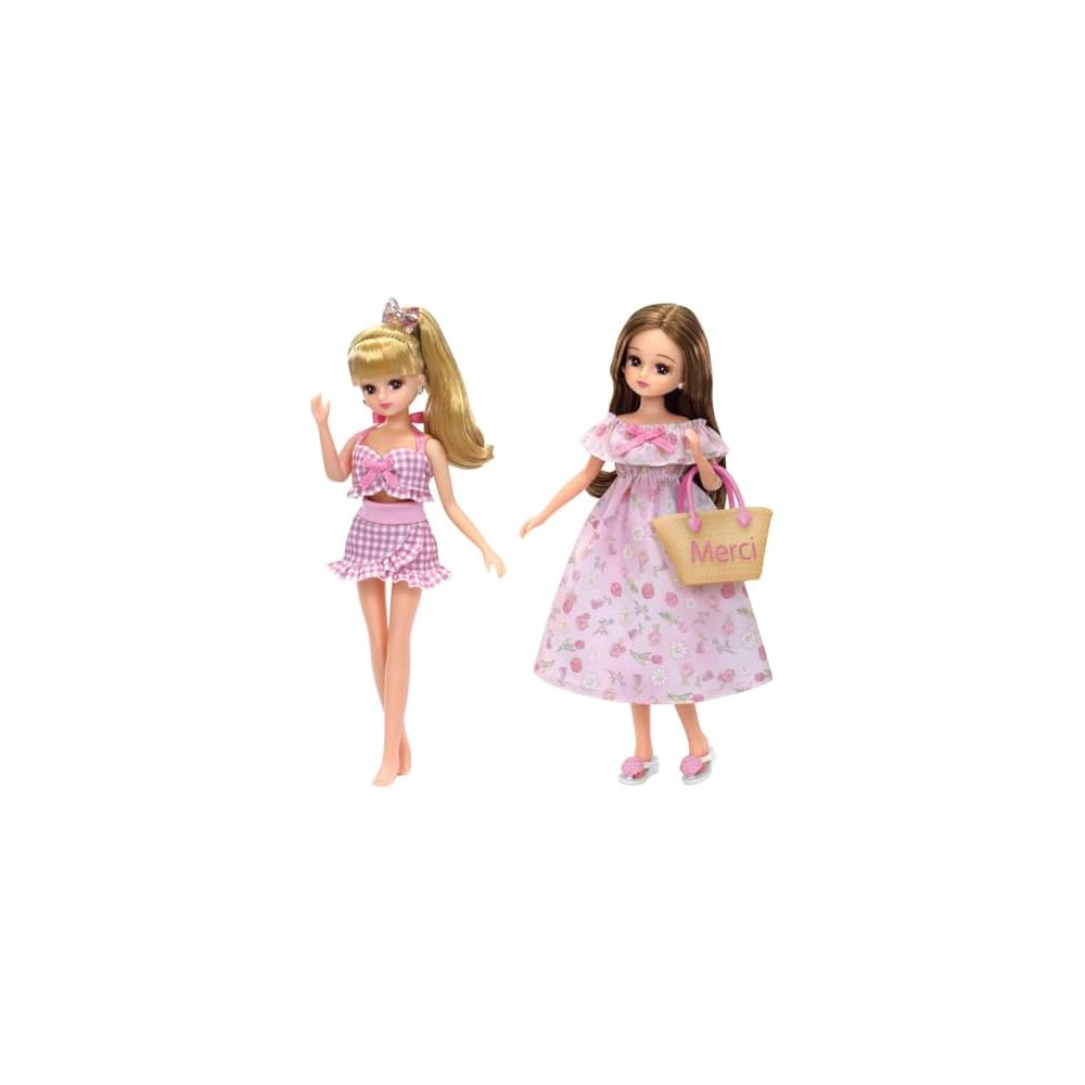 

Takara Tomy Licca-chan Dress LW-16 Swimwear and Resort Outfit Set Dress-Up Toy for Kids 3 Years and Up