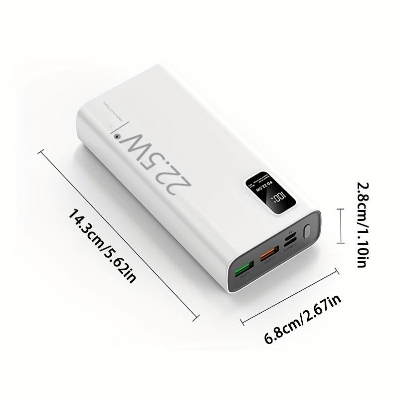 Power bank portatile da 30.000 mAh, (USB/Tipo-C) caricabatterie portatile, display digitale a LED, adatto per viaggi all'aperto e power bank di backup di emergenza