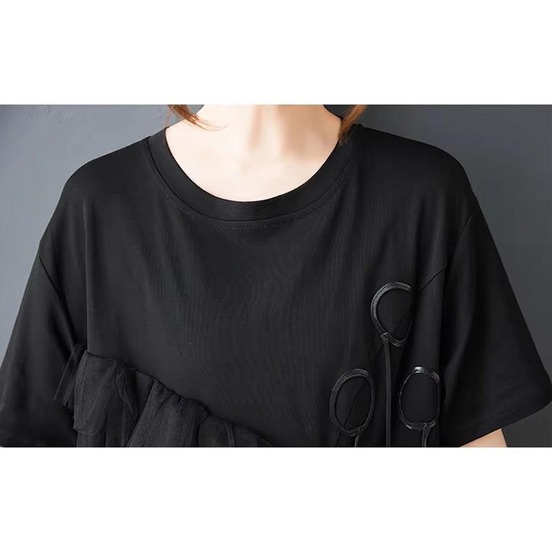 Xitao Gauze Patchwork Loose Female Dress ZMY1359