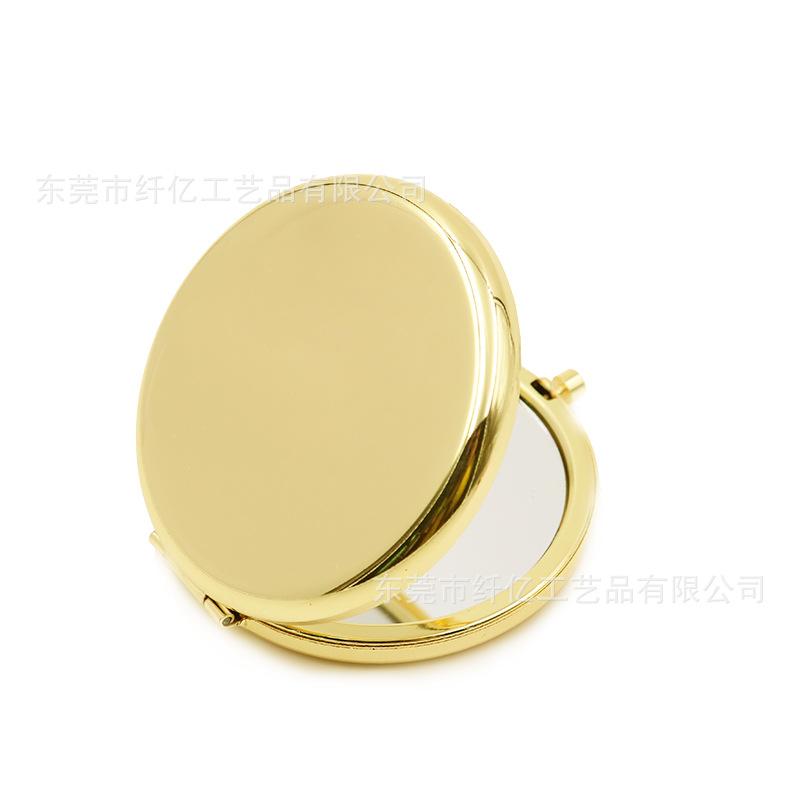 

Двостороннє плоске складне переносне металеве дзеркало для макіяжу, відоме в Інтернеті маленьке дзеркало, креативний подарунок для чоловіків і жінок золотий