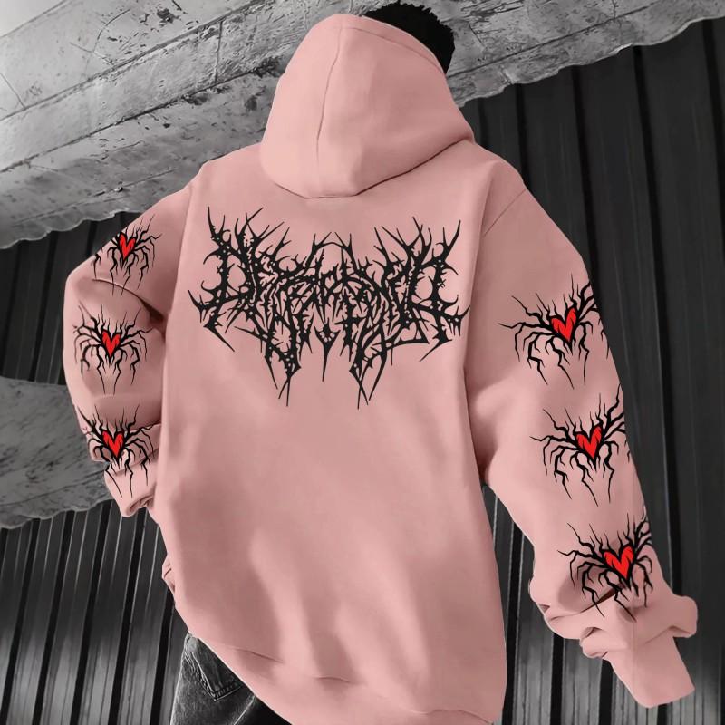 Unisex Y2K Gothic Punk Graphic Hoodie Oversized Long Sleeve Streetwear Sweatshirt