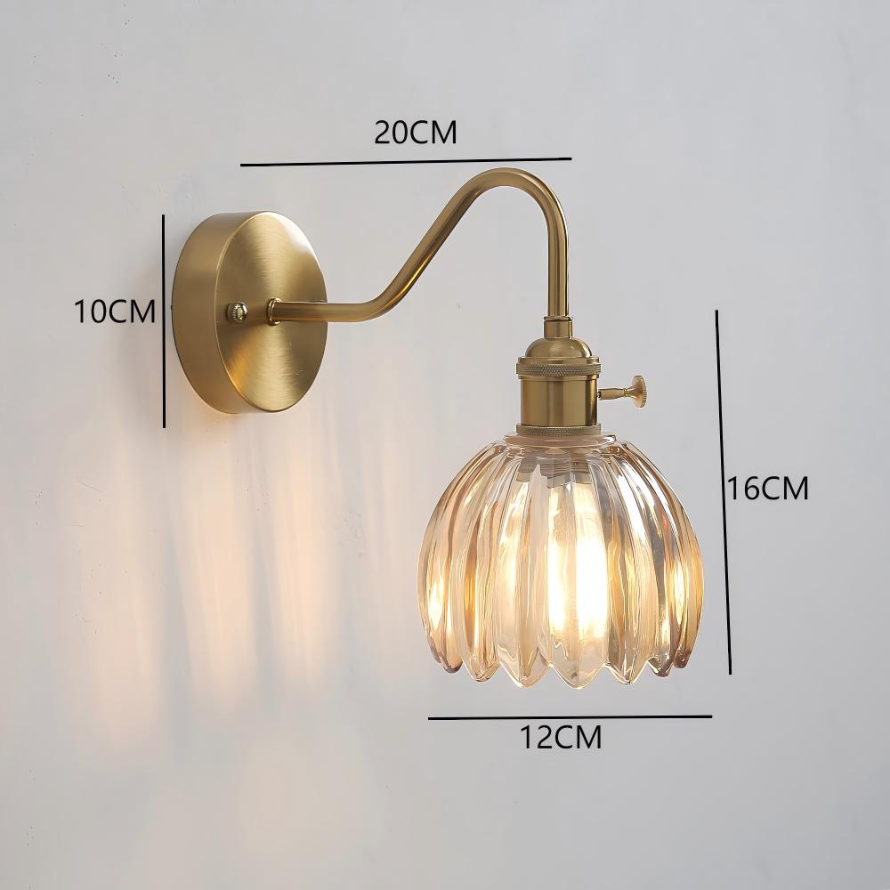 Japanese Retro Floral Glass Wall Lamps for Bedroom Study Led Mirror Light with Adjustable Wall Sconce Modern Simple Bedside Lamp