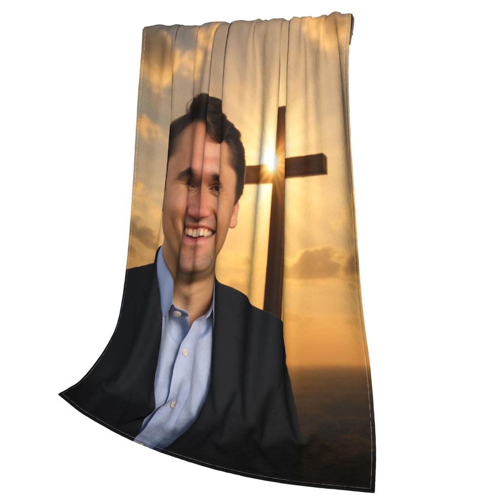 Charlie Kirk Jesus Accessories Blankets Soft Fleece Throw Blanket Comfortable Bedspread