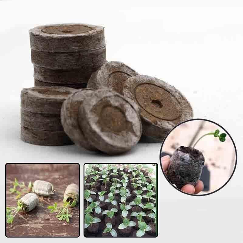 2 Stück Torf Pellets Anzuchtstecker Palette Anzuchterde Block Gartenbau Pflanzzubehör