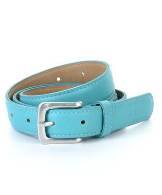 THE-ABON Oka Faux Leather Basic Belt Aqua Blue