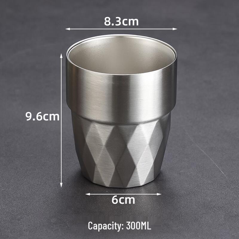 DajuJiang 304 Stainless Steel Double-Wall Diamond Mug