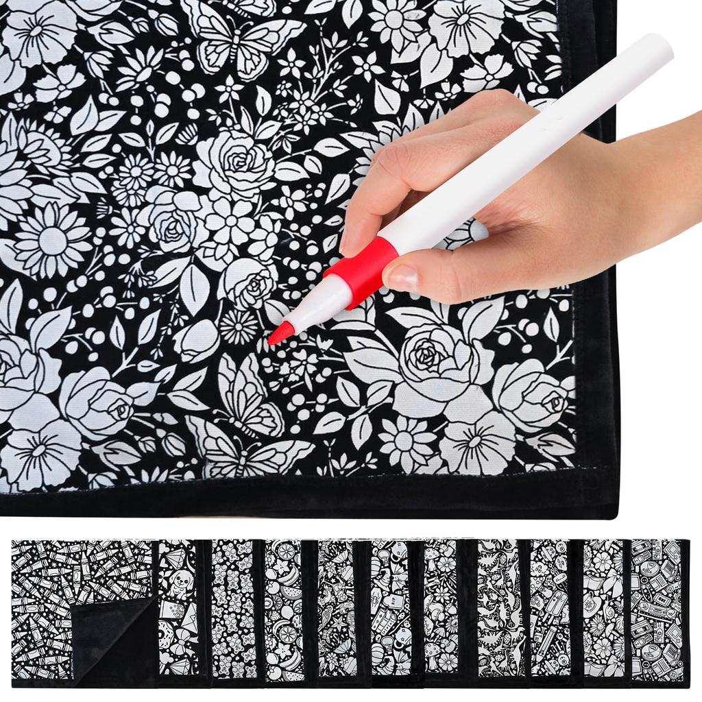 Color Your Own Blanket Washable Fuzzy Velvet Creative Art Project with Markers for Holiday Arts Crafts Activity Party