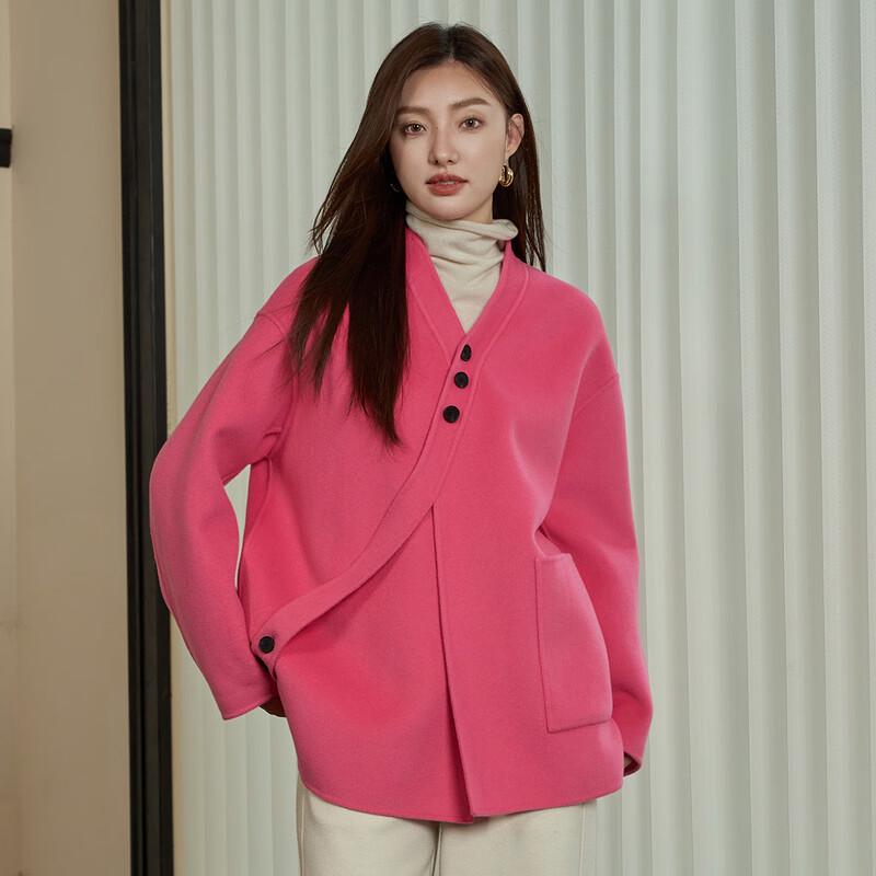 Iveni Cashmere Blend Loose Fit Double-Faced Wool Coat