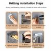 Stainless Steel Wall Mounted Folding Drying Rack Rustproof Space Saving Clothes Drying Rack Large Capacity with Hooks