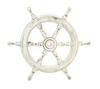 24" Costal Decor Antiqued White Solid Wood Ship Whee 1VW-9H2-WIB