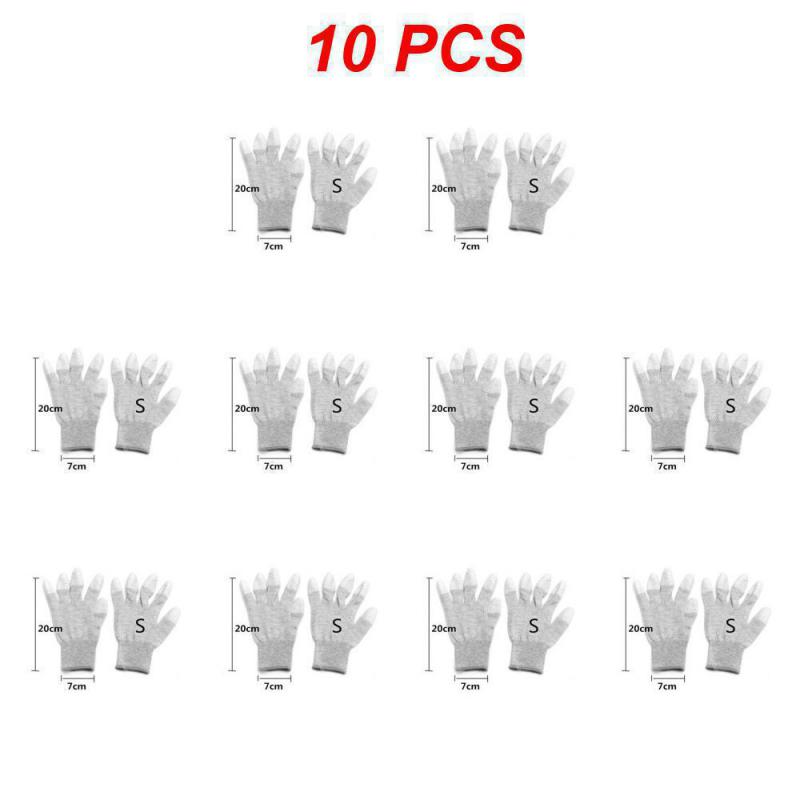 1~10PCS Anti Static Gloves Electronic Working Gloves Household Clean Knitted Gloves Non-slip Wear-resistant Industrial