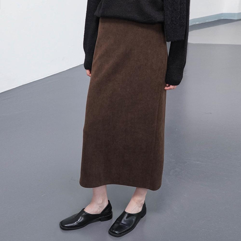 Hiikeu Small Wave Minimal Skirt_Oak Brown
