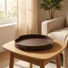 Round Serving Tray Sleek with Raised Rim Modern for Coffee Table