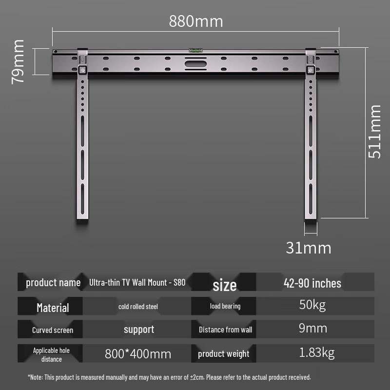 ProPre Ultra-Thin TV Wall Mount for 42-90 Inch TVs