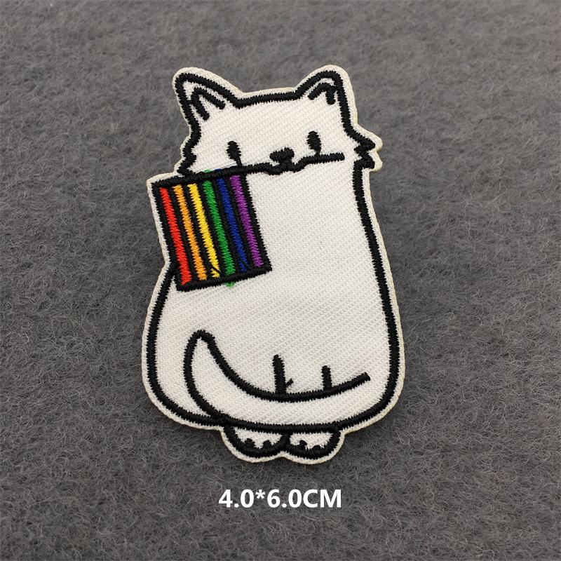 Rainbow Embroidered Patches On Clothes Iron On Patches For Clothing Diy Cartoon Stripes Stickers Anime Patches Appliques Badges