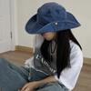 2025 Blue Cowboy Hiking Bucket Hats with String Men Denim Beach Sun Hat for Women Outdoor Couple Bob Panama Summer Fisherman Cap