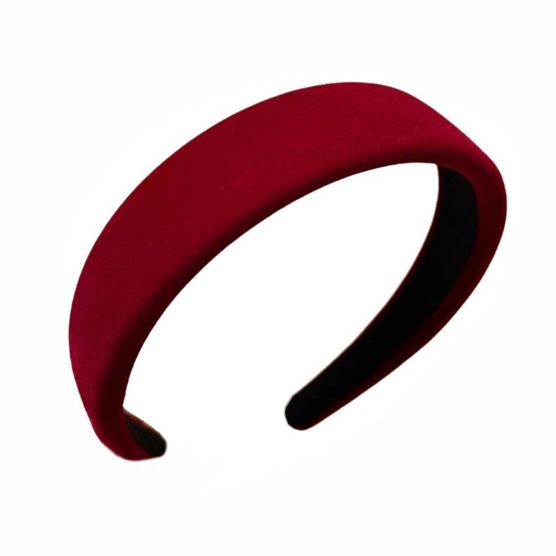 Damen 2024 Rotes Samt Breites Stirnband - High-End Winter Haaraccessoire