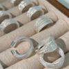 Heavy industry fine flash multi-layer silver wire ring fashion personality temperament versatile niche design ring jewelry