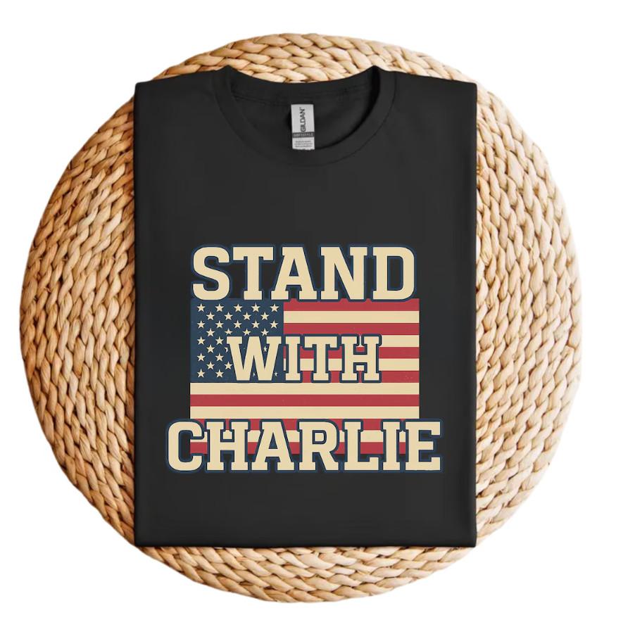 Stand With Charlie Kirk, Free Speech Support Vintage College Political T-Shirt Unisex T-Shirt S