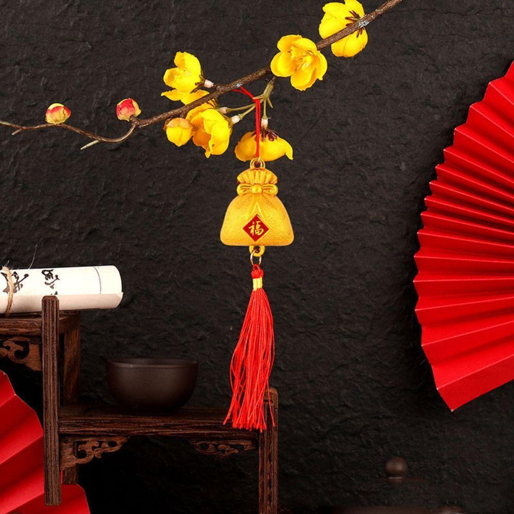 6pcs/10pcs Waterproof Potted Plant Year of the Dragon Spring Festival Hanging Pendant  Lucky Mascot