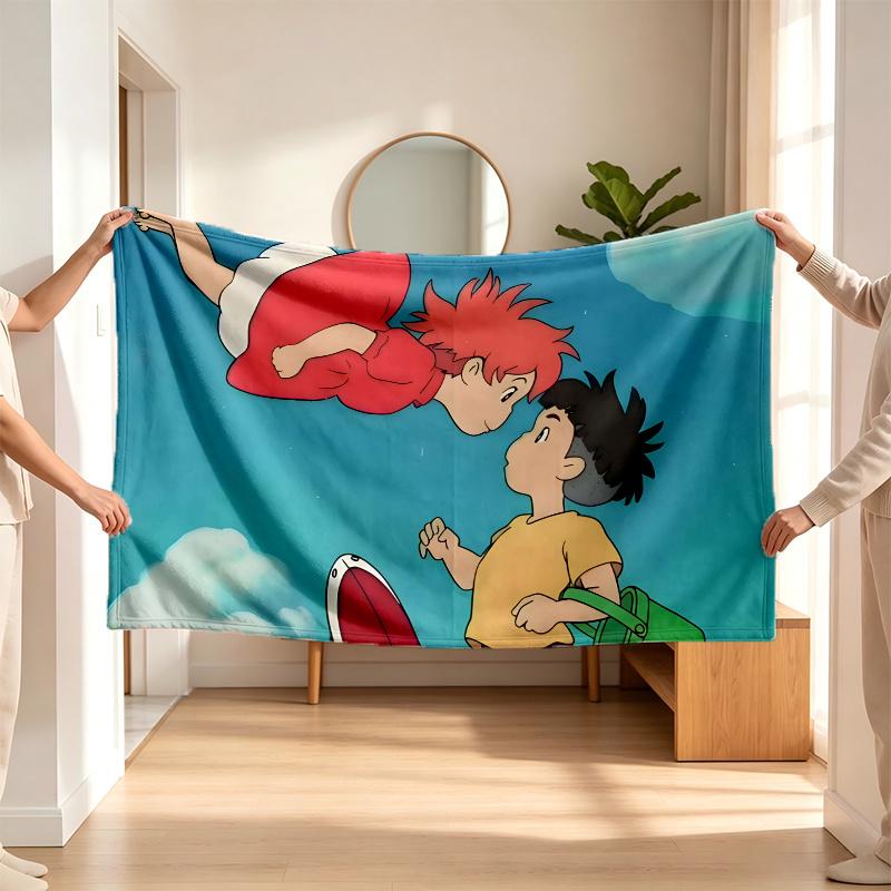 Ponyo (32) Flaneldecke ein weicher Akzent für Schlafzimmer und Wohnzimmer und ein gemütliches Zuhause-Geschenk