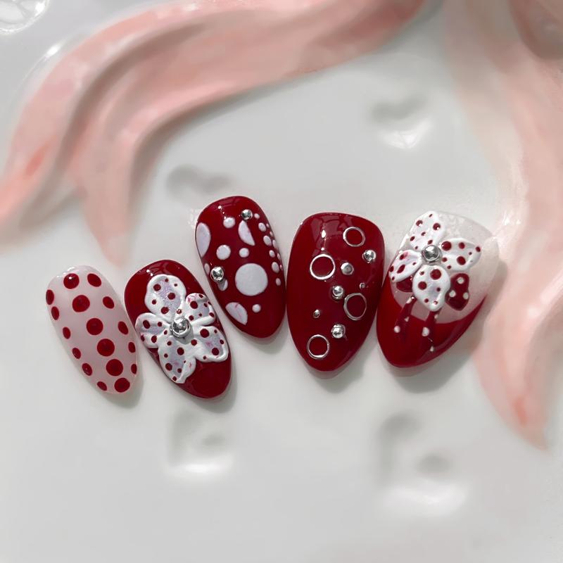 Fiore,Pois,Papillon Adesivo per Unghie Autoadesivo Decorazioni Decalcomanie Fai da Te Manicure Scrapbooking Diario Adesivo