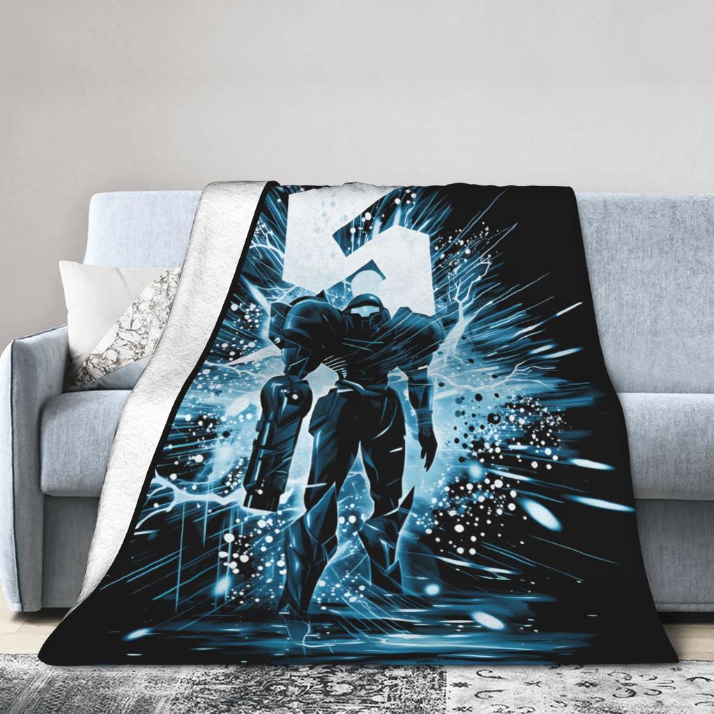 Metroids Hero Game Samus Blanket Wool Funny Warm Throw Blankets for Bed Sofa Spring Autumn