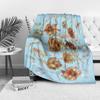 Soft Plush Throw Blanket with Watercolor Floral Pattern for Sofa Bed Living Room Bedroom Decoration Gift