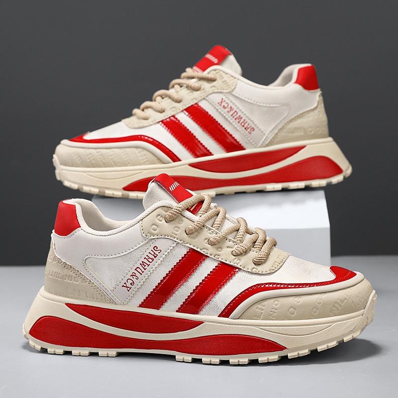 

Повседневная спортивная обувь для подростков и студентов, весенняя мужская обувь 2025 года, новые универсальные мужские туфли Harajuku Forrest Gump Tide на толстой подошве 39