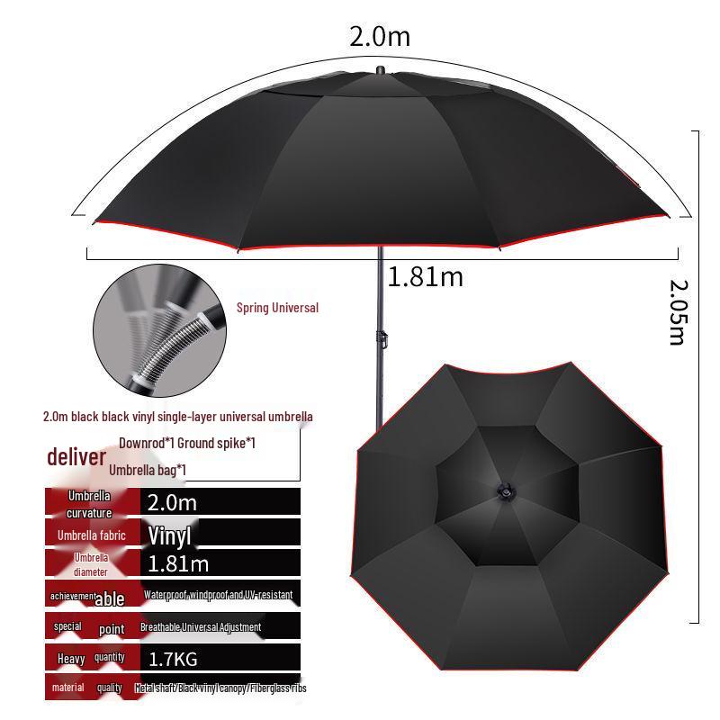 Summer Fishing Sunshade Umbrella - Large, UV Protection