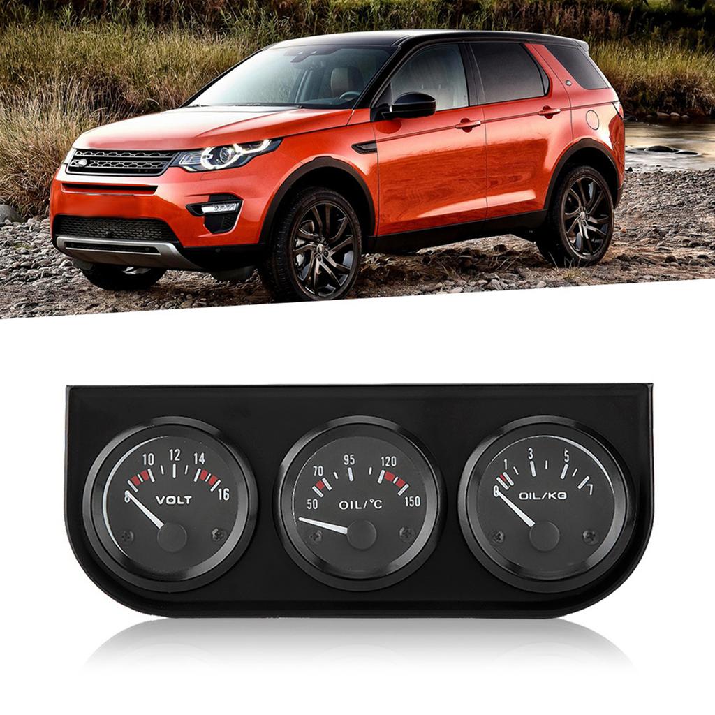 3 IN 1 Triple Gauge Kit Voltmeter Water Temp Oil Pressure Gauge Tachometer