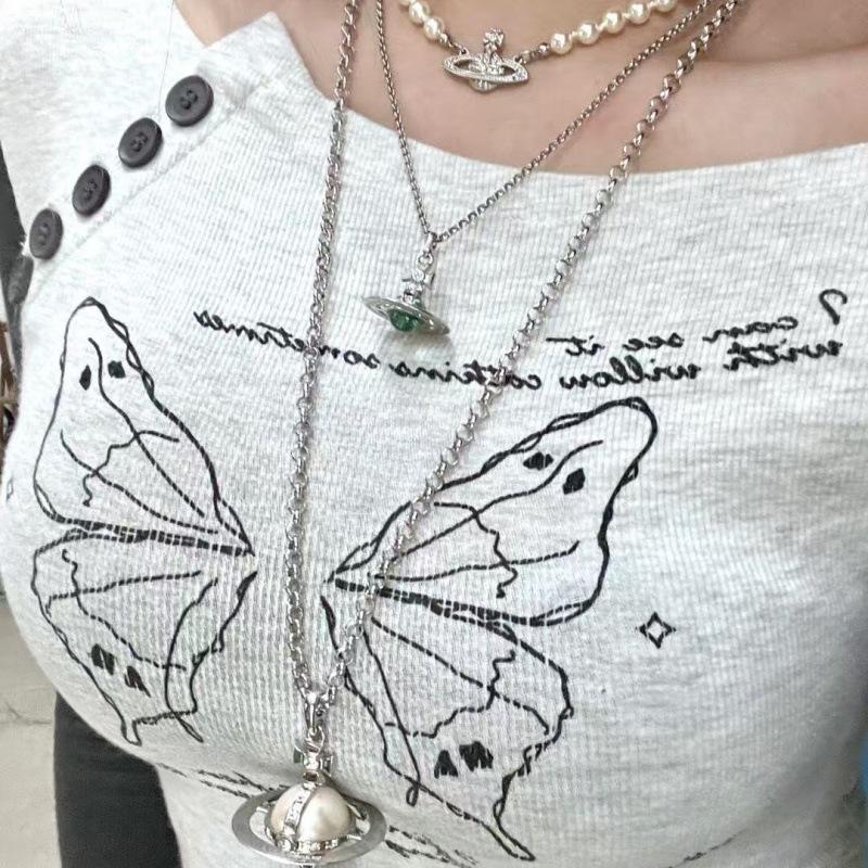 Collana Saturno in Perle d'Acqua Dolce Barocche Imperatrice Vedova - Stile Retro Europeo/Americano per Donne