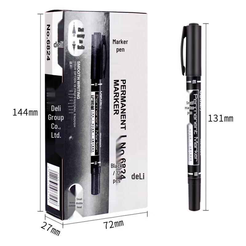 Deli 6824 Sida Dual-Tip Marker Pen