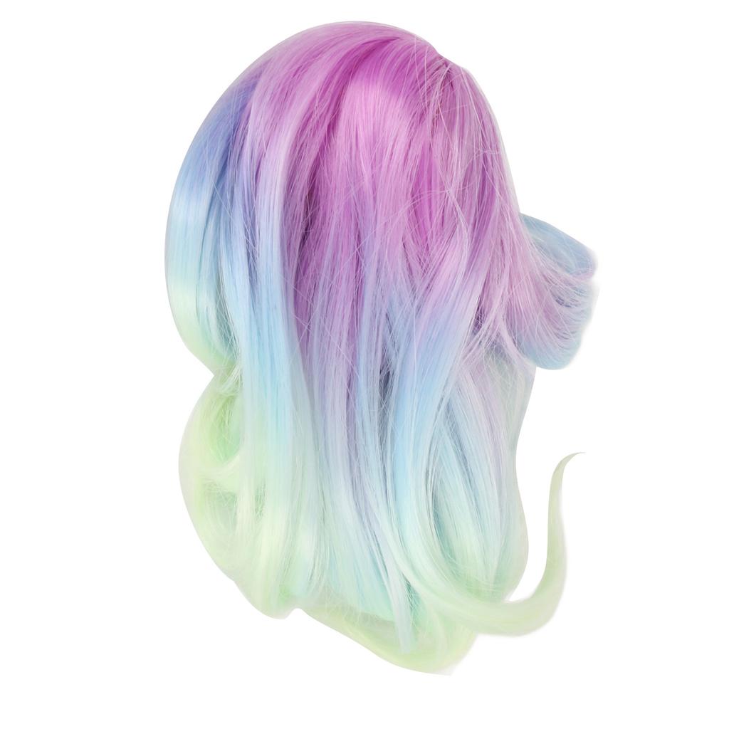 1 6 Kugelgelenkpuppenperücke Simulationskopfhaut Weiche Hochtemperaturseide Puppen Ersatzhaarperücke für 15,5-17cm Kopf