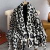 Shawl Warm Winter Scarf Women Leopard Stripes Cashmere Pashmina Thick Wrap Head Neck Foulard Luxury  Blanket Echarpe
