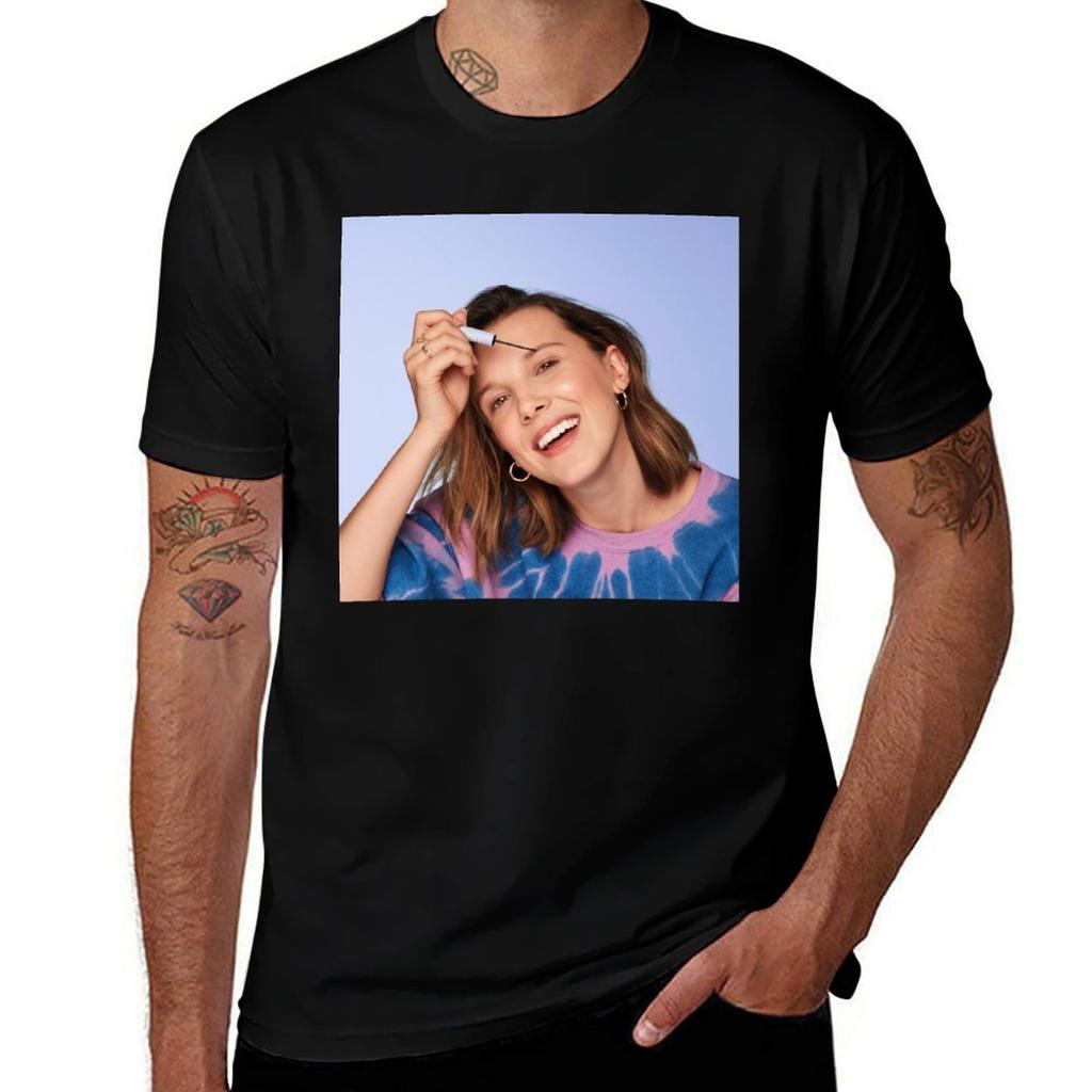T-shirt Millie Bobby Brown T-shirt con Stampa Stile Urbano