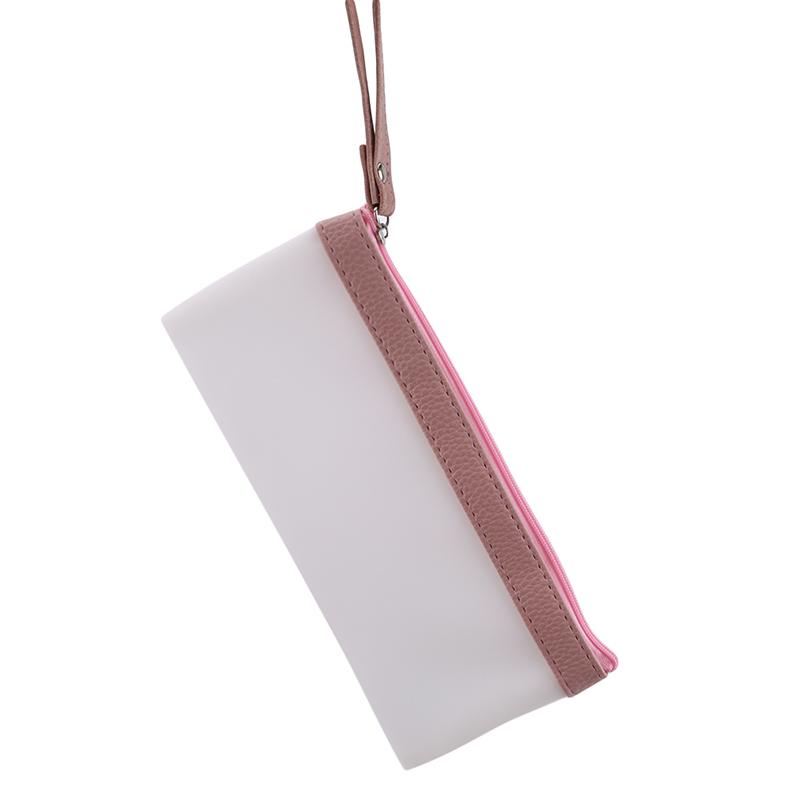 Solid Color Transparent Matte Pencil Bag Jelly Glue Student Pencil Bag Stationery Pencil Case