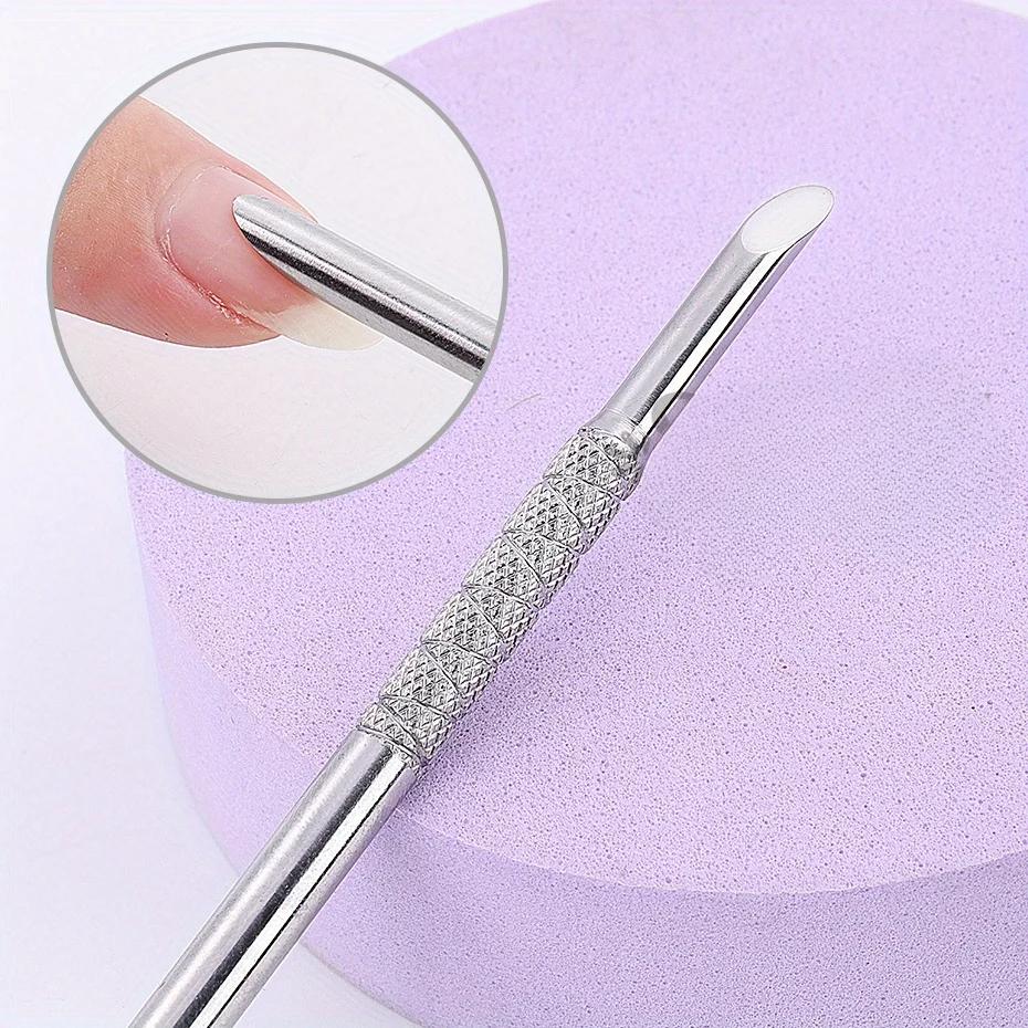 Stainless Steel Double-Headed Nail Pusher Cuticle Remover Exfoliation Prep Tool Clean Dead Skin Circle Bevel Shovel Manicure Pen
