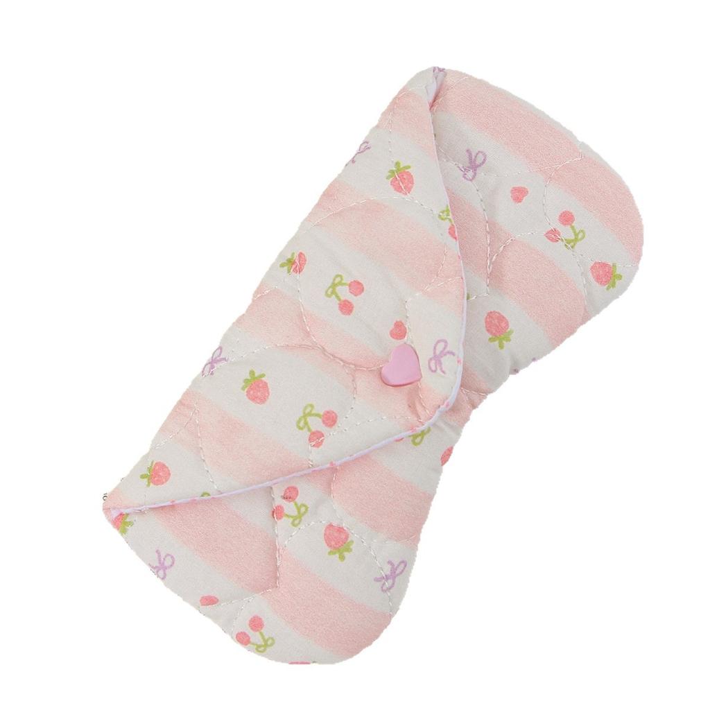 Cute Quilted Glasses Case Kawaii Floral Strawberry Sunglasses Pouch Soft Padded Eyeglass Bag for Women