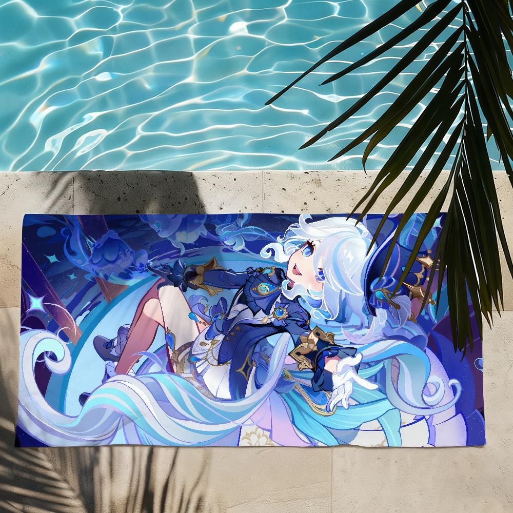 

Genshin Impact Neuvillette Furina Towel Shower Sauna Travel Spa Quick Dry Gym Accessories Soft Large Beach Towels W30*H60(CM)