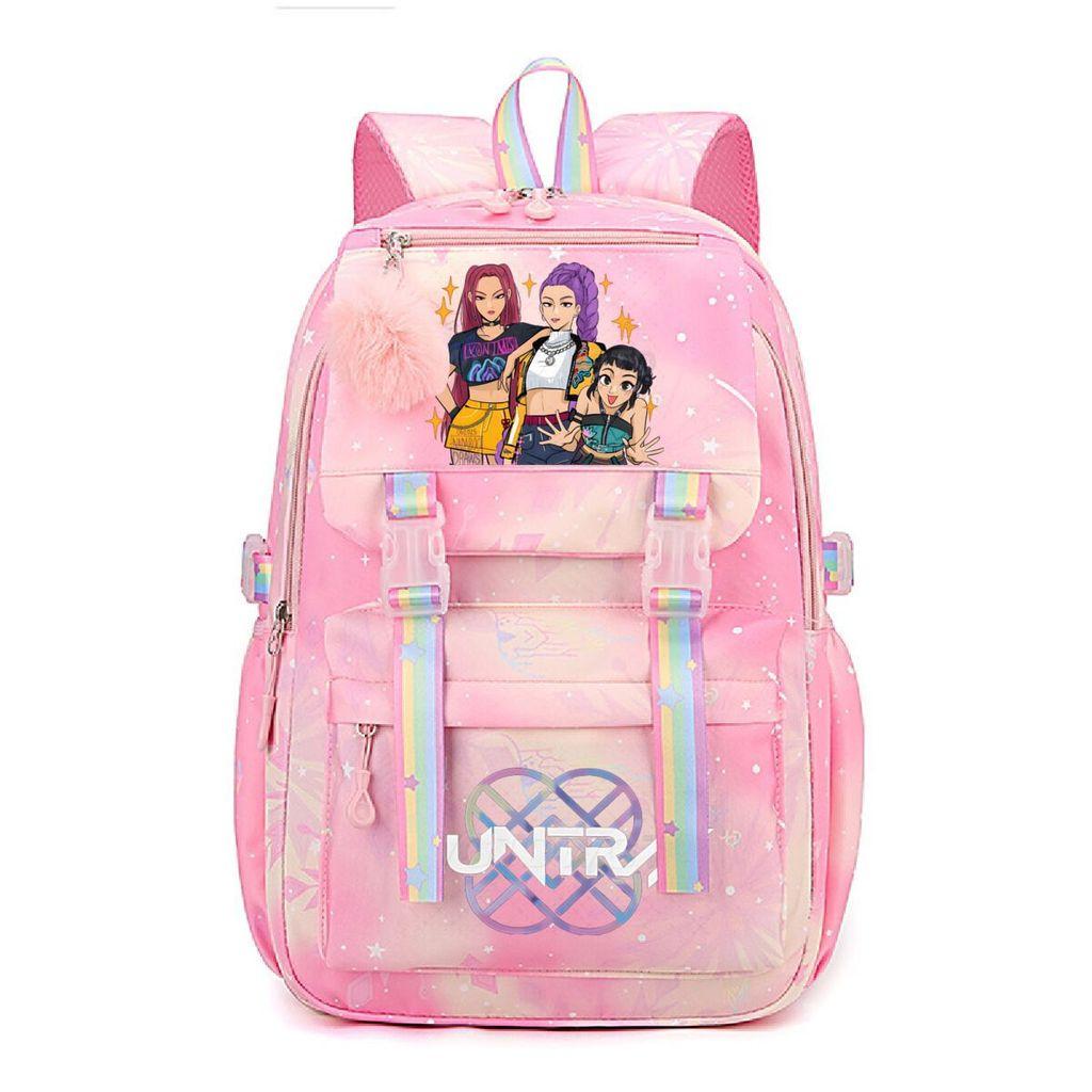 Kids Girls Kpop Rumi Mira Zoey Super Star Singers Printed Backpack Student School Bag