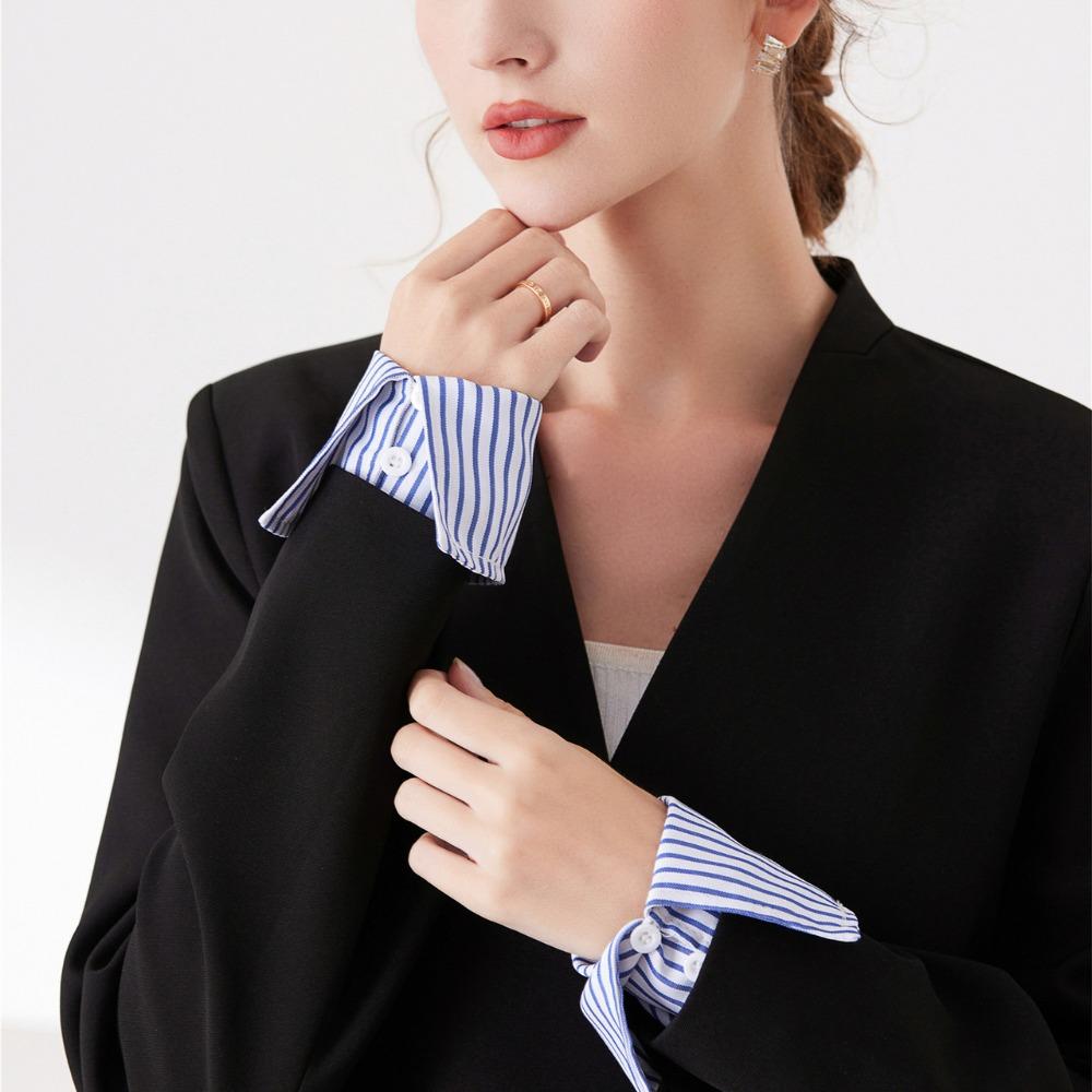Comfortable Stripe Shirt Fake Collar Detachable False Wrist Cuffs Fake Hand Sleeves  Photo Props