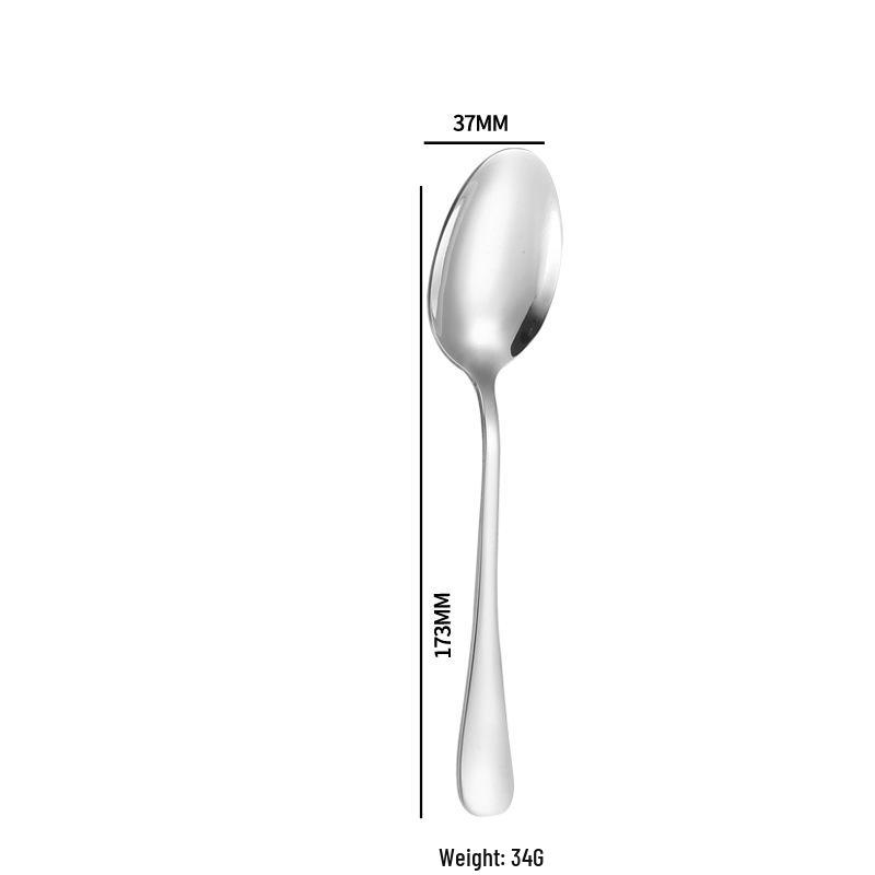 1010 Stainless Steel Western Cutlery Set: Steak Knife, Fork, Spoon, Dessert Spoon, Serving Fork, and Ice Spoon.