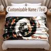 Koi Fish Theme Soft Blanket Personalized Custom Name Text Print Warm Blanket Home Sofa Bedroom Decor