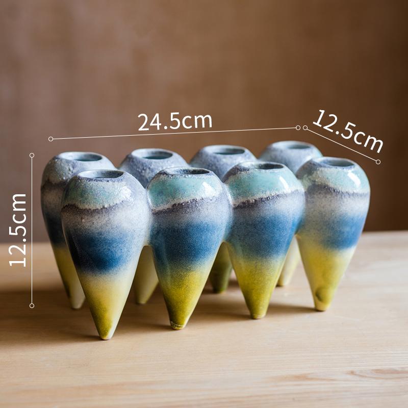 Ceramic Vase Abstract Tooth Flower Pot Hang in The Air Flower Pot Artistic Flower Arrangement Terrarium Home Decoration