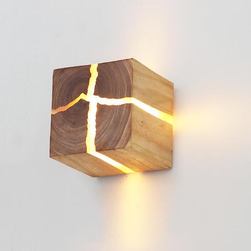 

UOSU Cracked Wood Grain Rechargeable Wall & Bedside Lamp