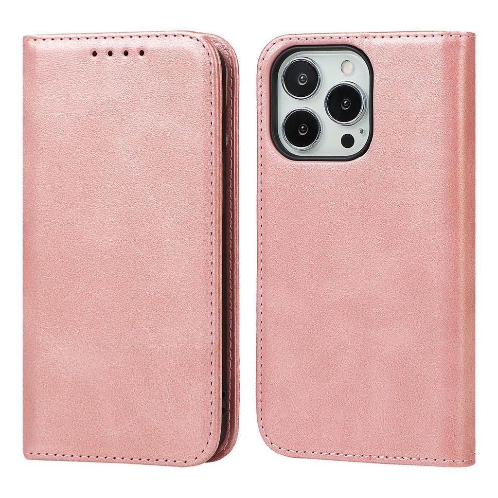 Applicable to iPhone16E mobile phone leather case 17Pro solid color calf pattern strong magnetic card wallet Xperia1 VIII
