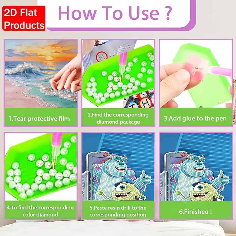Disney Pearl Painting Monsters, Inc. DIY Pearl Art Painting Pearl Gem Painting Pictures Crafts Special Shape Home Wall Decoration